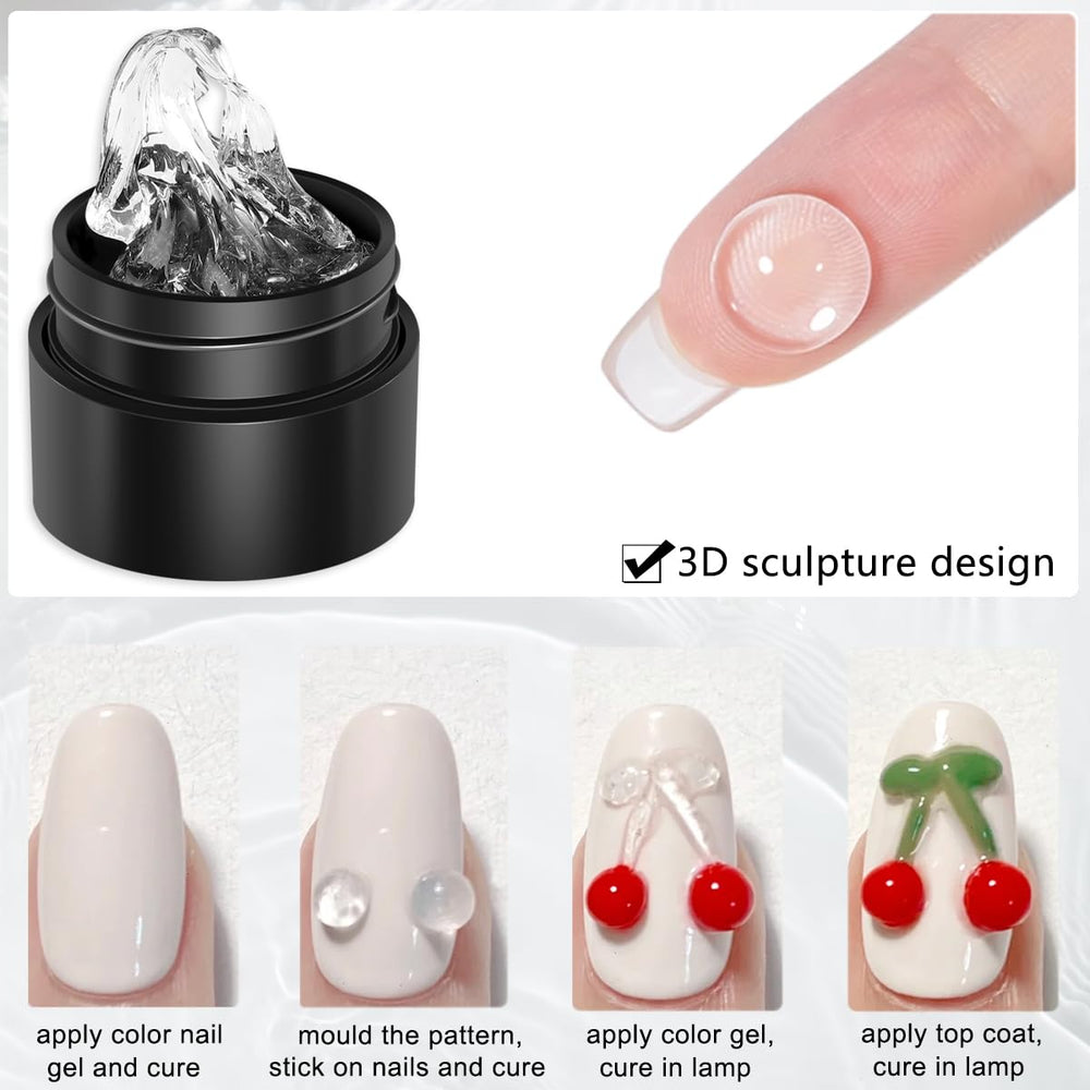 Uñas con diseño 3D detalle gracias al gel Fcozpjk.