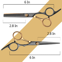 Fcysy tijeras barber profesional, acero inoxidable de alta calidad para cortes suaves.
