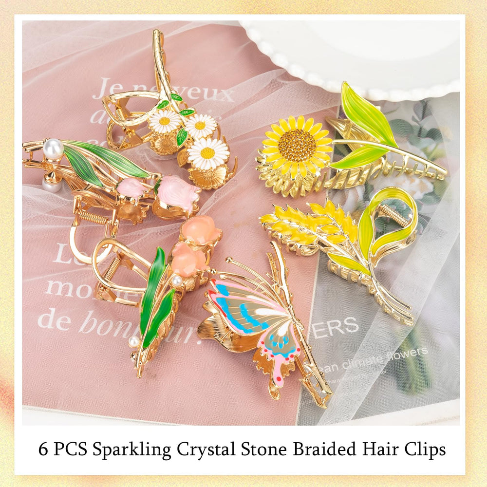 FDBJulyy pinza floral de tamaño grande, sujeción segura para cabello grueso.
