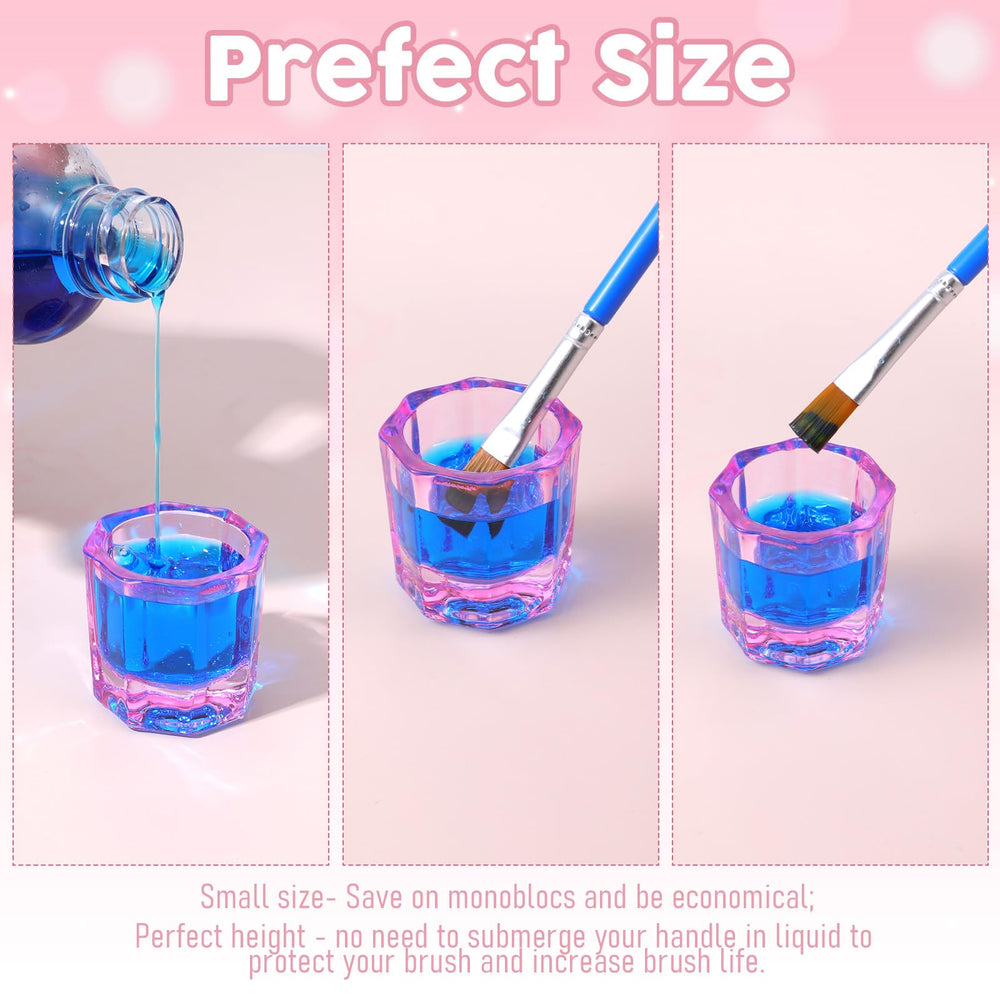 FdcZeyxior tazón dapping rosado compacto para pinceles de uñas.