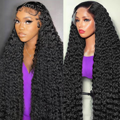 Pelo humano de FDSAFEF con onda profunda y encaje frontal 13x6 para un aspecto natural.