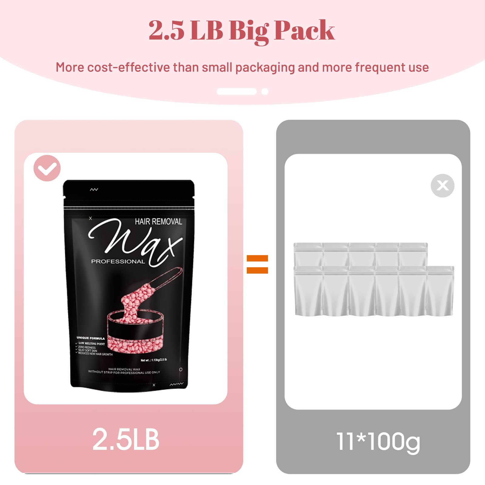 FEAMIRIA perlas de cera 2-5lb, kit multiuso para depilación en casa.
