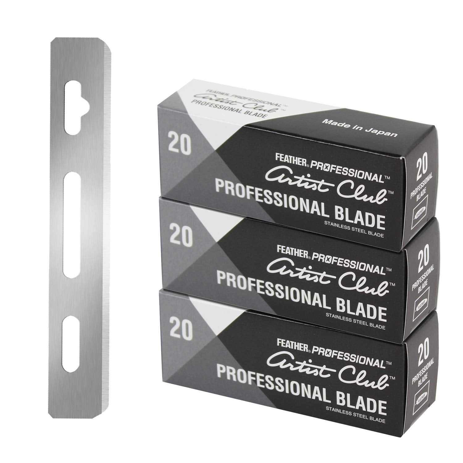 Feather Artist Club Professional: hojas de una arista con platina para afeitado limpio.