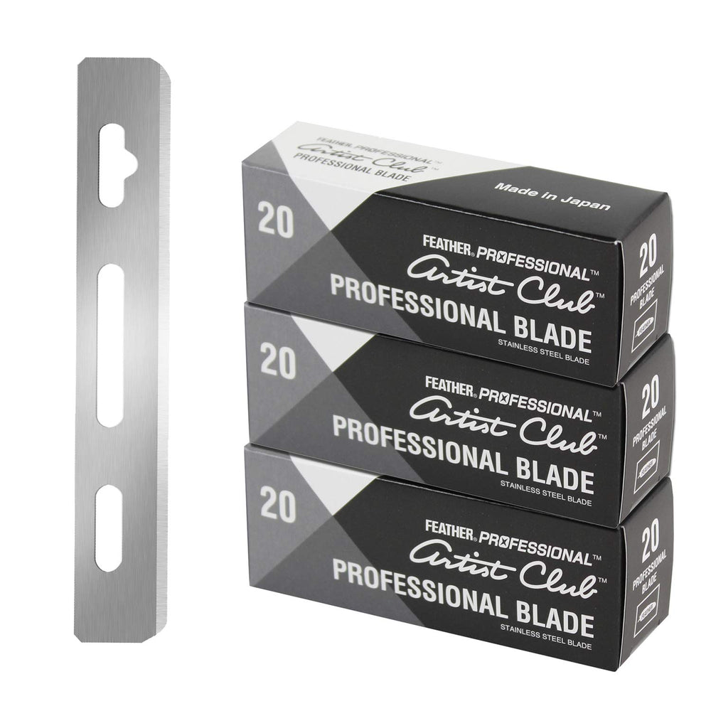 Feather Artist Club Professional: hojas de una arista con platina para afeitado limpio.