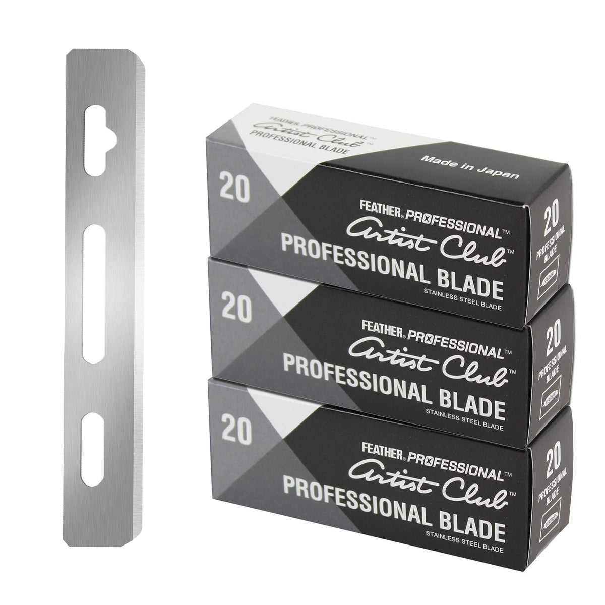 Feather Artist Club Professional: hojas de una arista con platina para afeitado limpio.