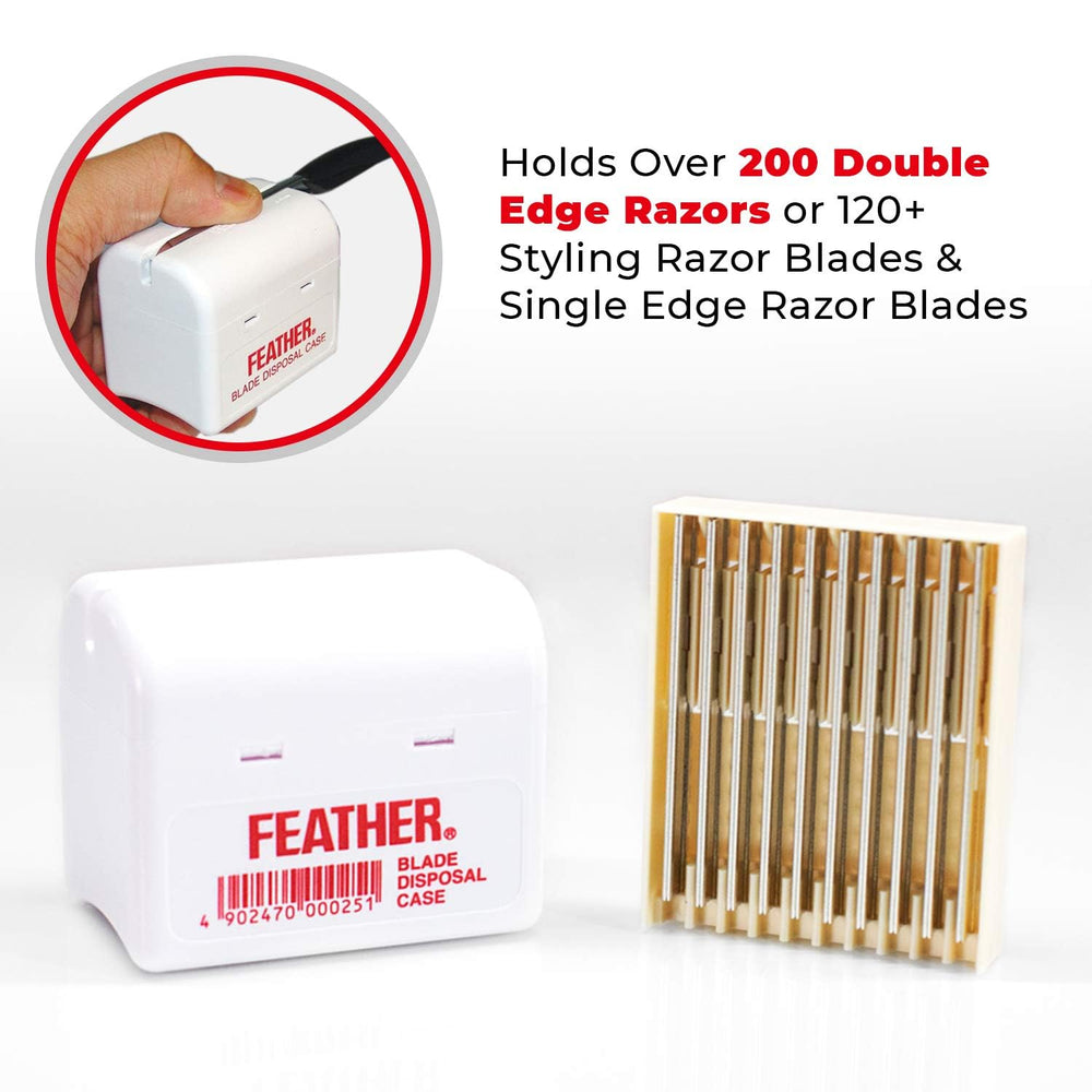 Feather caja-despacho-hojas-feather facilita desechar hojas con higiene.