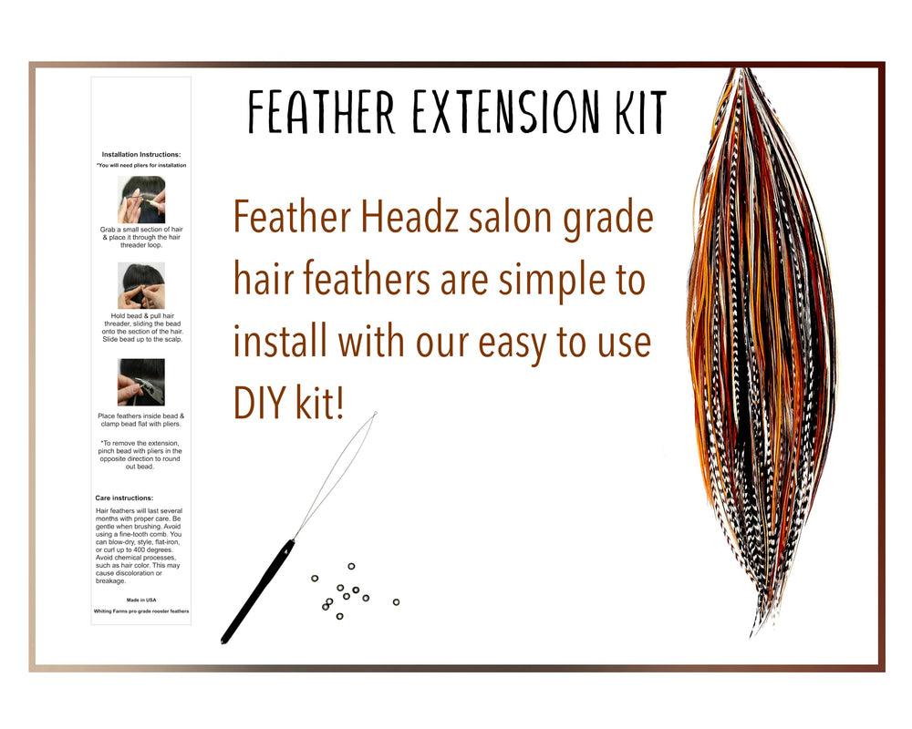Extensiones Feather Headz de 9–14 pulgadas capturan movimiento natural.