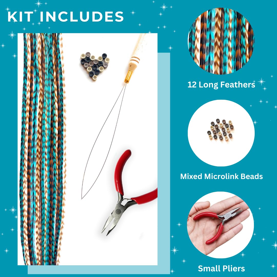 Feather Lily cuentas microlink para asegurar las extensiones discretamente.