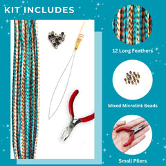 Feather Lily cuentas microlink para asegurar las extensiones discretamente.