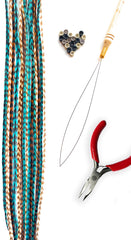 Feather Lily kit de plumas de gallo para estilos con mechas naturales.