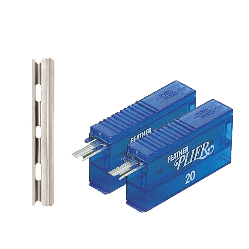 Feather lames plier 20 paquets, emballage pratique pour remplacement.