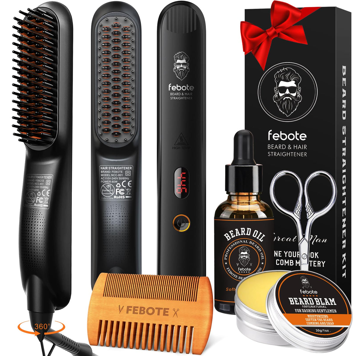 FEBOTE alisador-barba-set: acabado suave y controlado.
