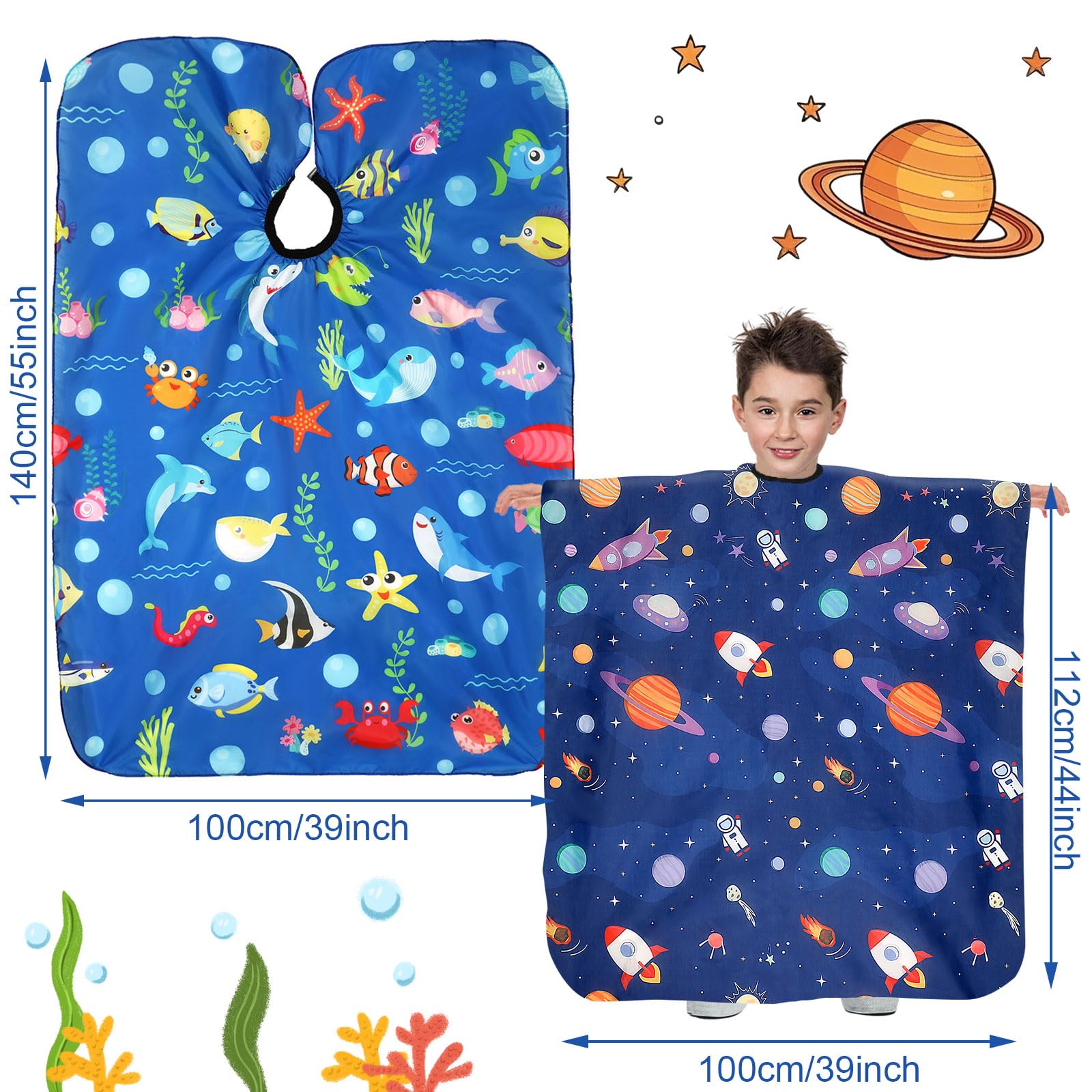 FEBSNOW capa para niños con dinosaurios, añade diversión durante el peinado y corte.
