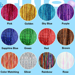 FEBSNOW conjunto tinsel de 12 colores brillantes, opciones para distintos estilos.