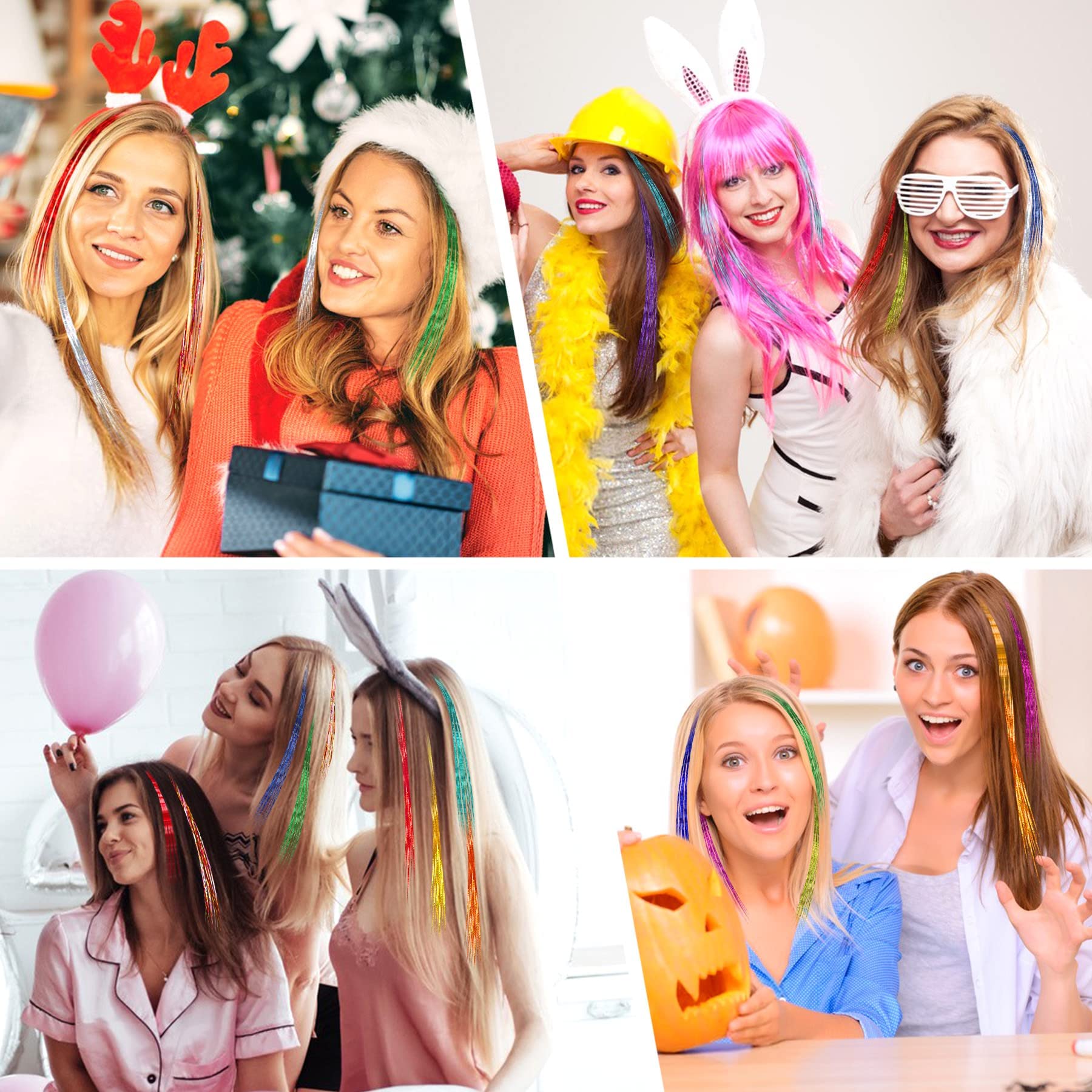 FEBSNOW estilo fiesta Navidad, brillo para looks festivos.