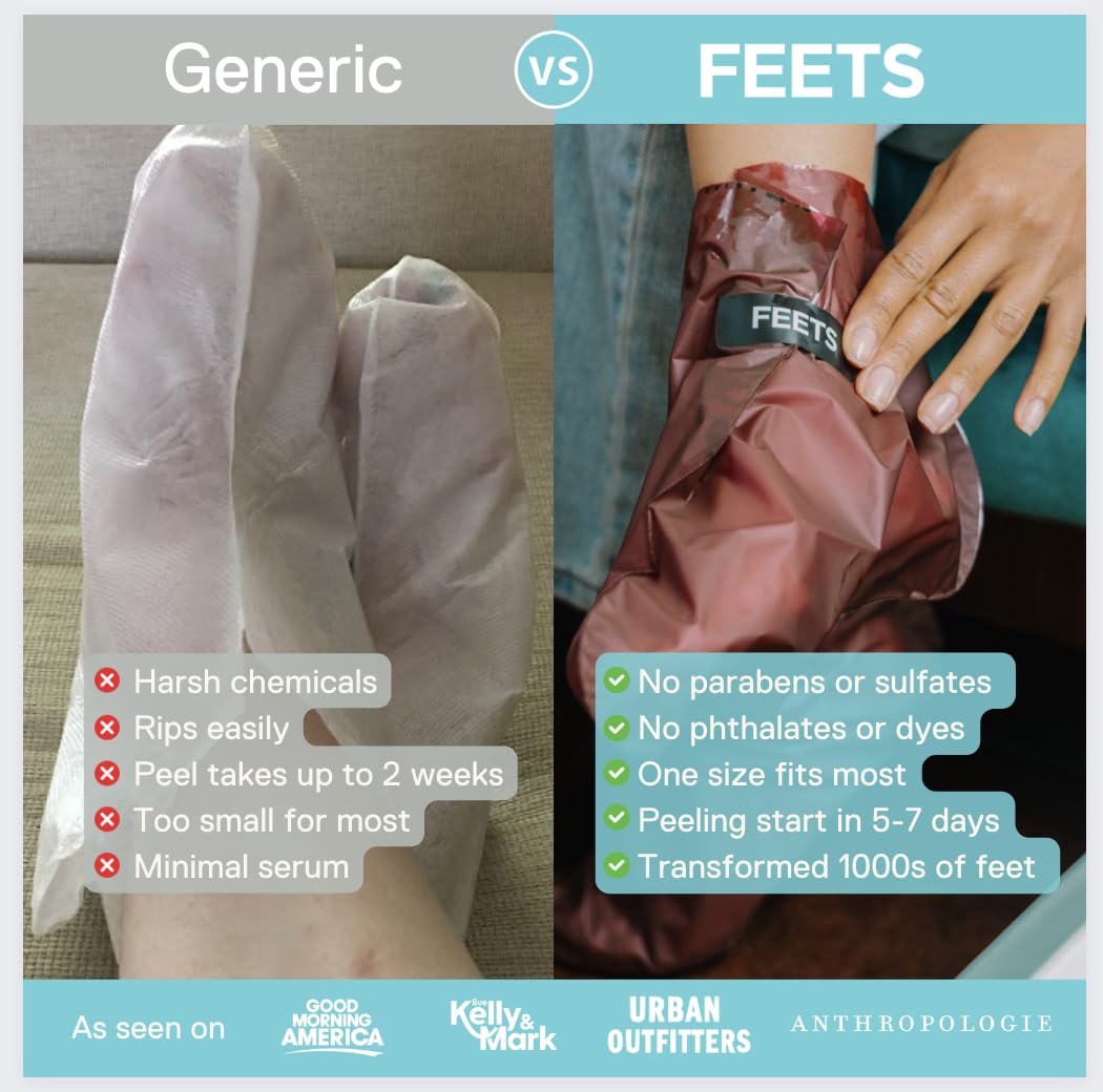 FEETS mascarilla pie exfoliante con empaque visible para limpieza suave