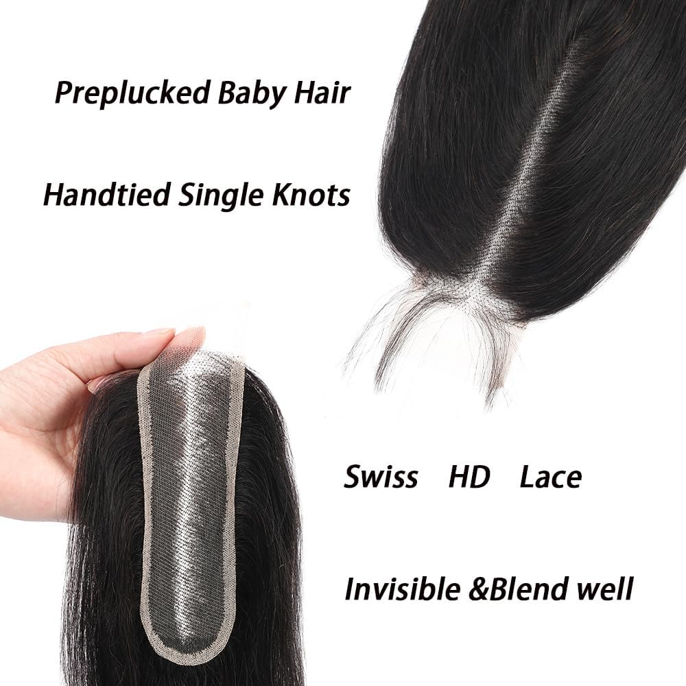 FEHOKA 2x6 body wave lace closure middle part for versatile styling