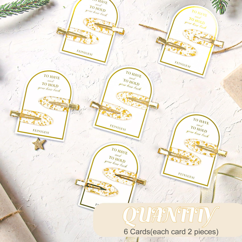 FEINIGESI pinza cabello glitter dorado para looks brillantes
