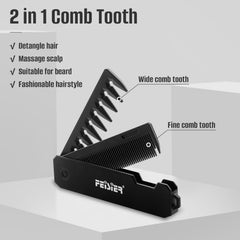 FEISIER peine plegable con dientes gruesos para cabello rizado o áspero.