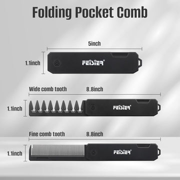 FEISIER peine plegable para viaje en bolsillo, listo para retoques rápidos.