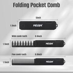 FEISIER peine plegable para viaje en bolsillo, listo para retoques rápidos.
