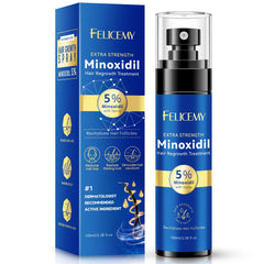 Felicemy Minoxidil 5% spray para crecimiento del cabello y cuero cabelludo.