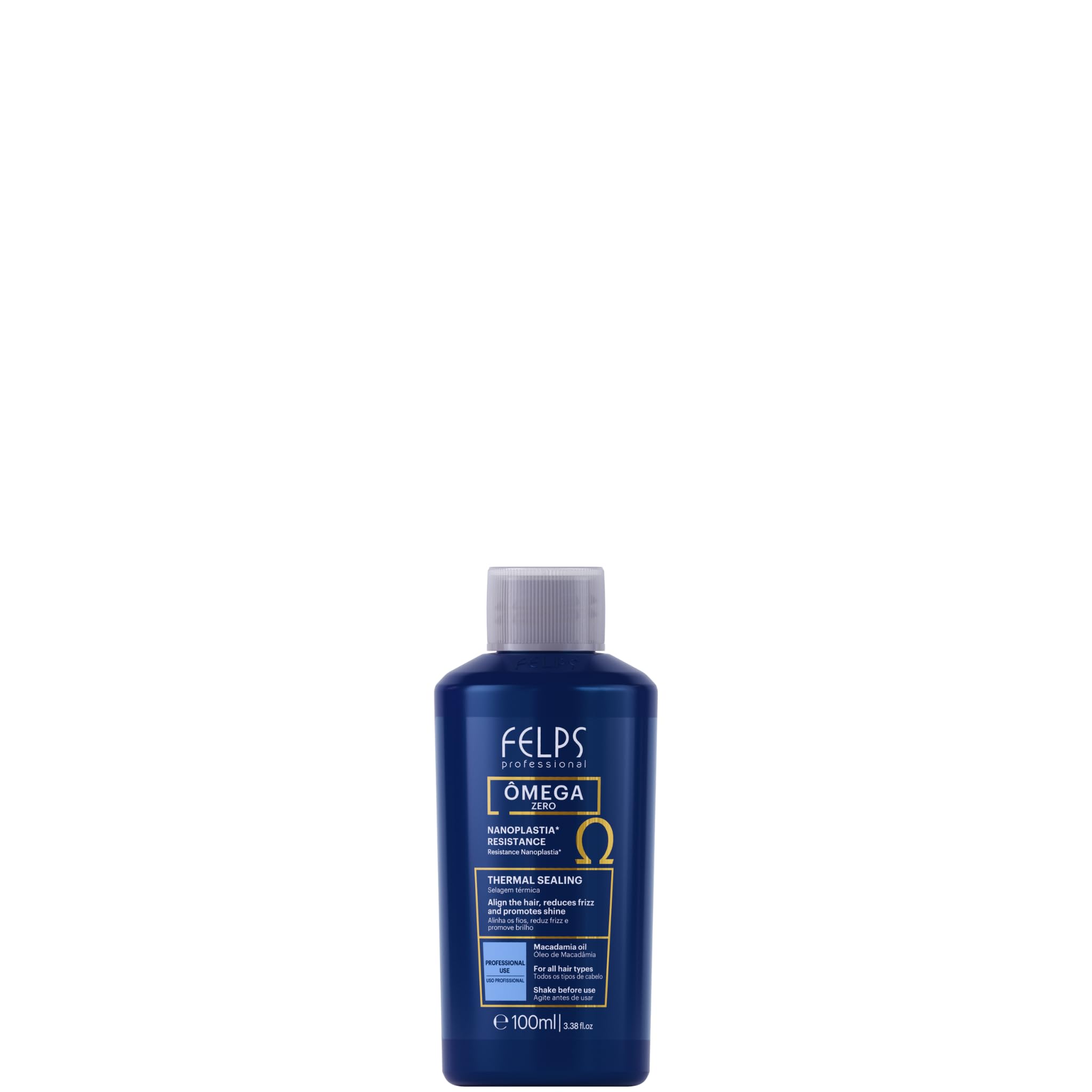 Botella Felps Professional Omega Zero 100 ml para alisado sin formaldehído.