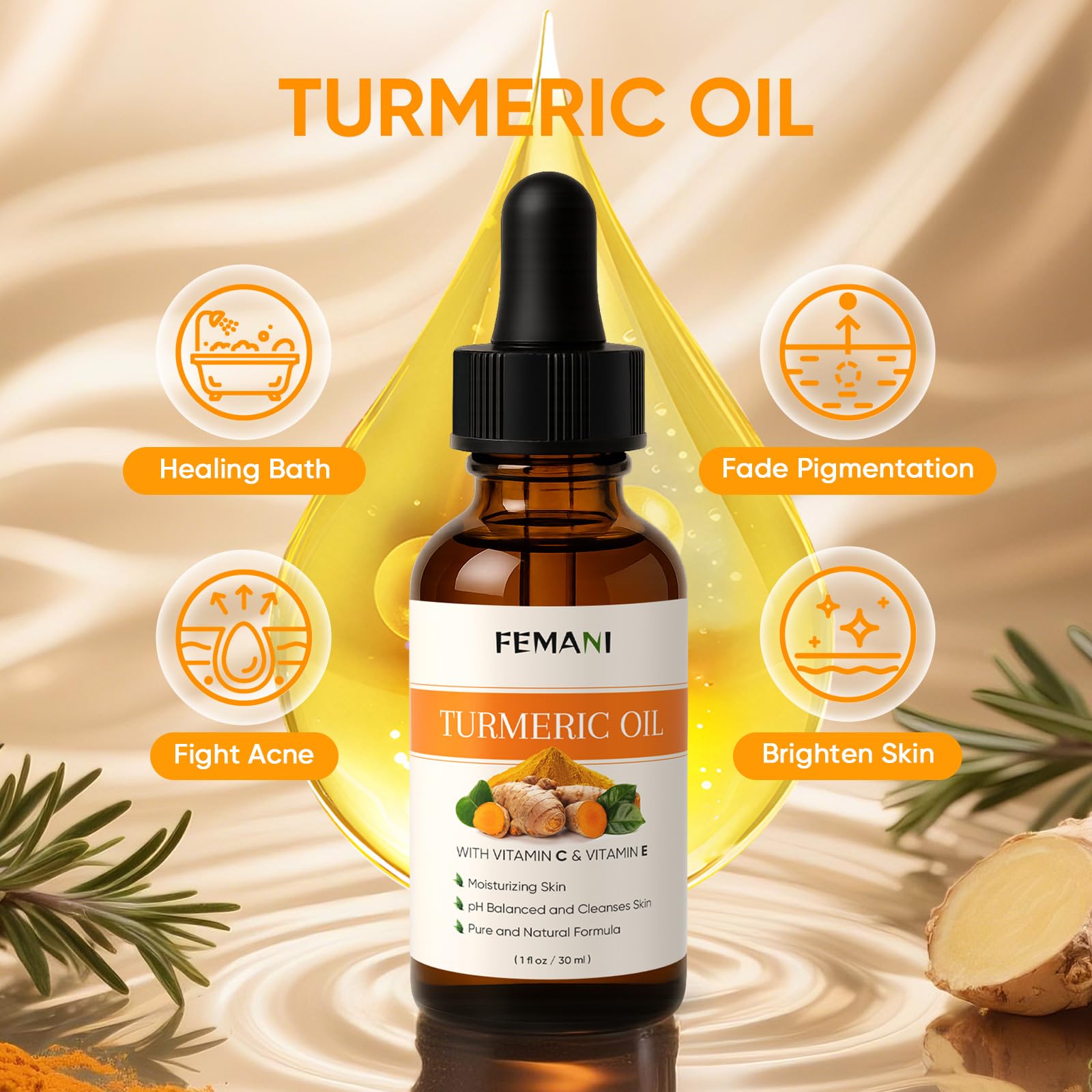 Femani empaque set curcuma ideal para piel sensible.
