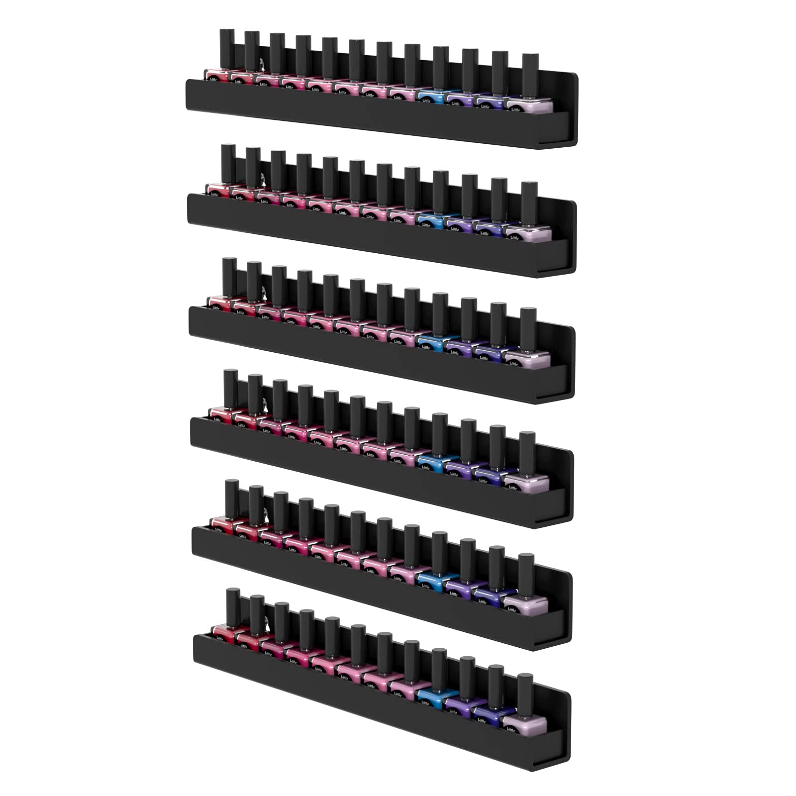 FEMELI portaesmaltes en pared con 6 estantes para ordenar colores
