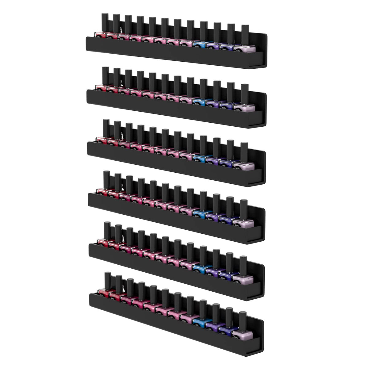 FEMELI portaesmaltes en pared con 6 estantes para ordenar colores