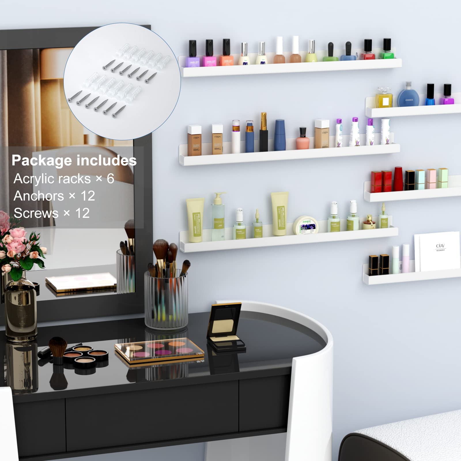 FEMELI solución de almacenamiento para colección de esmaltes, exhibición ordenada.
