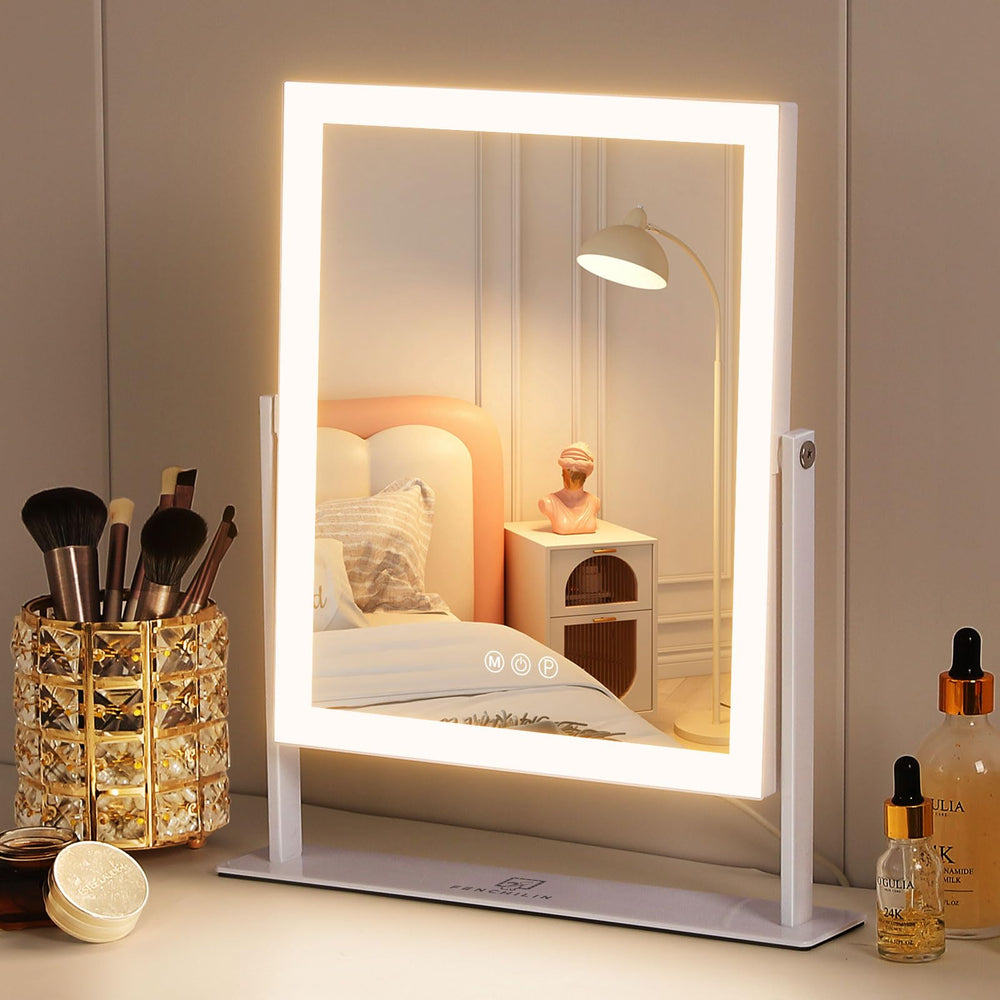 Miroir vanité FENCHILIN avec éclairage uniforme pour un maquillage précis.