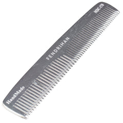 Fendrihan peine de bolsillo de metal con dientes dobles para peinado suave.