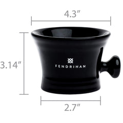Taza Fendrihan Apothecary, vista lateral con mango, agarre seguro para afeitado controlado