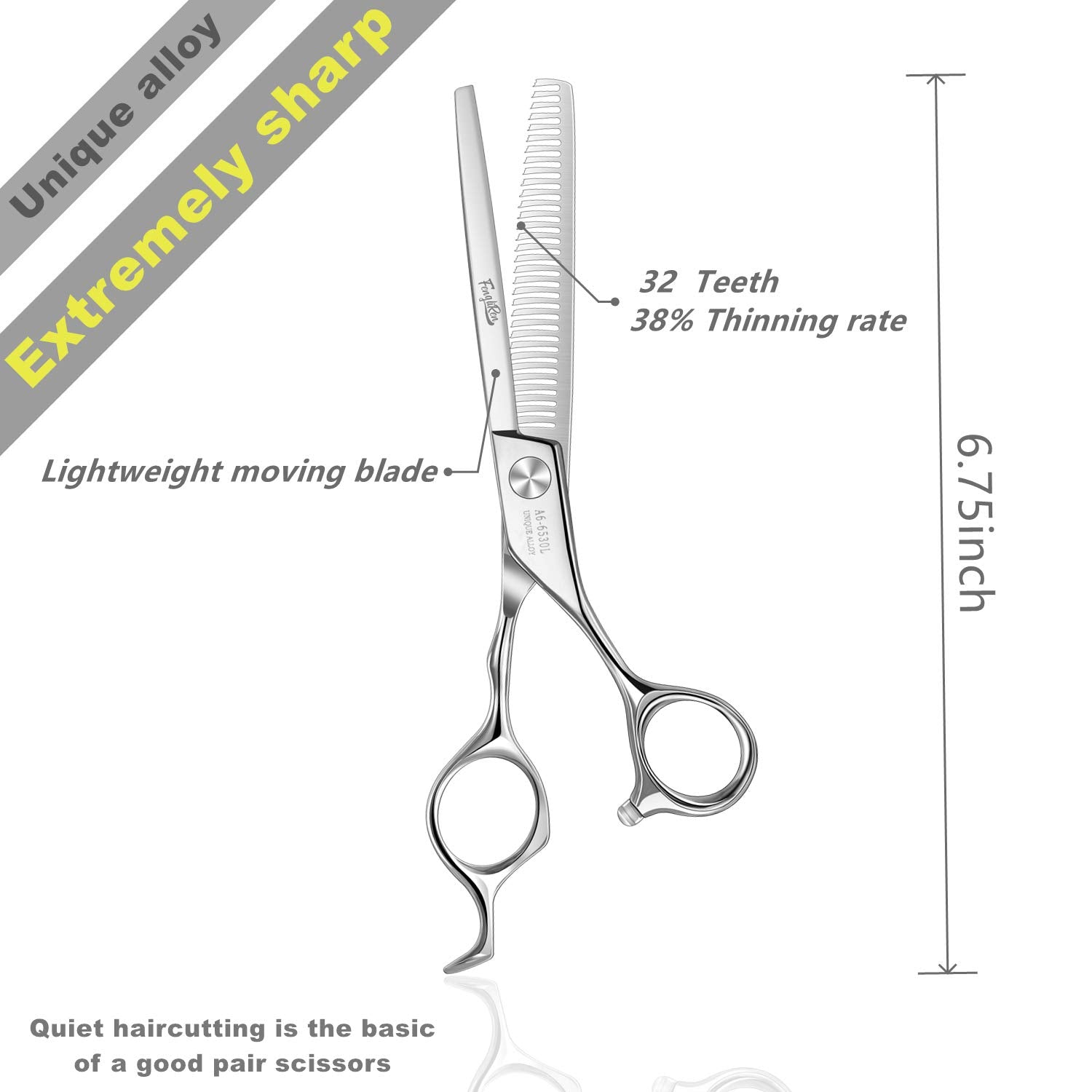 Tijeras Fengliren despunte con hojas afiladas para textura suave del cabello