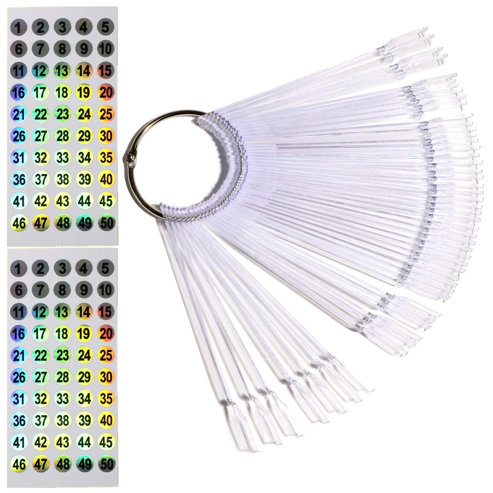 Fenkon palitos de muestra para esmalte transparentes que muestran el color con claridad.