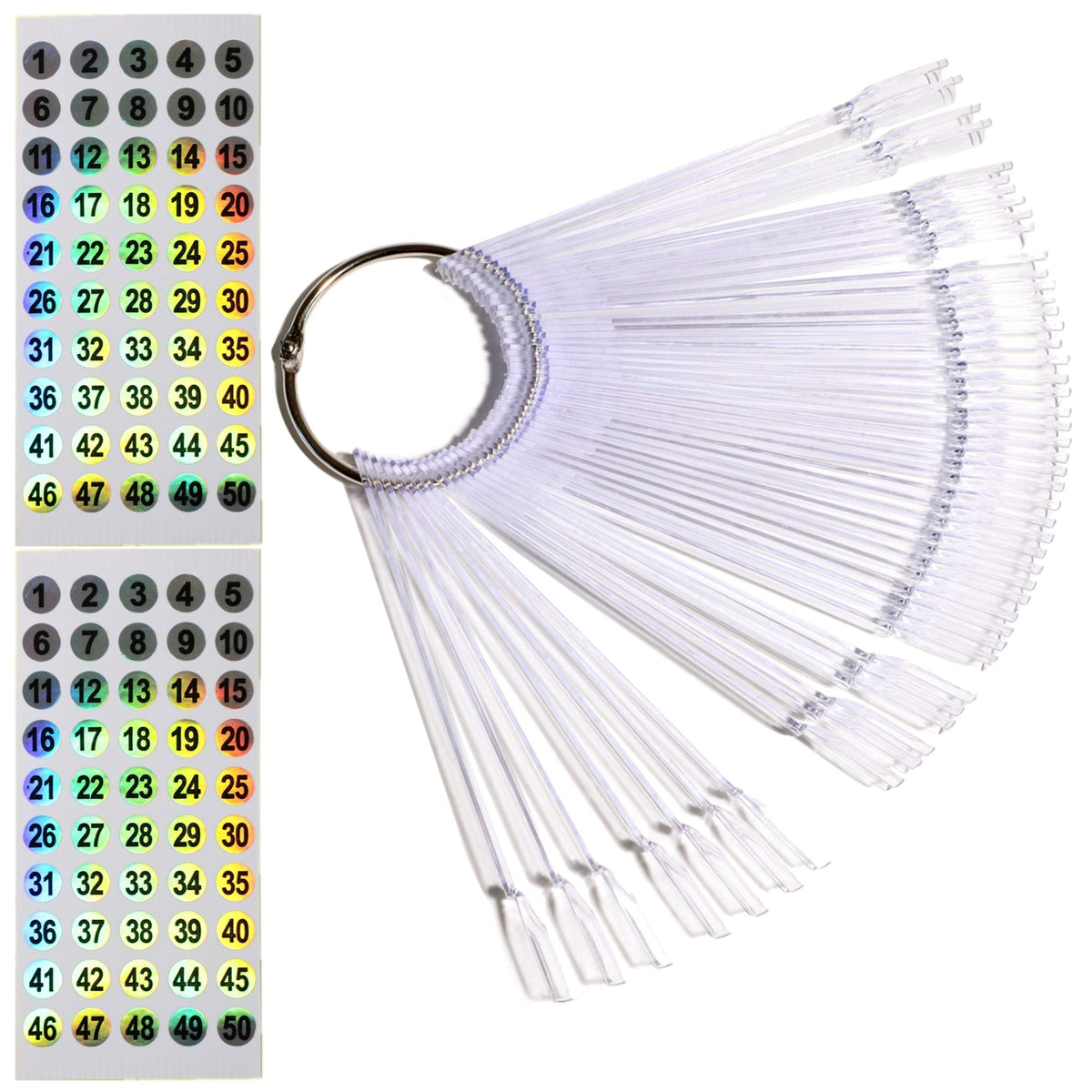 Fenkon palitos de muestra para esmalte transparentes que muestran el color con claridad.