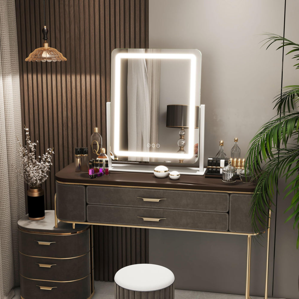FENNIO Espejo con luz LED, ideal para maquillaje en casa.