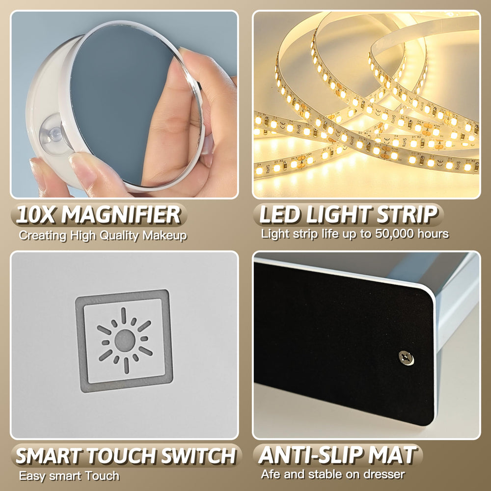 FENNIO aumento 10x, ampliacion para detalles finos en maquillaje.