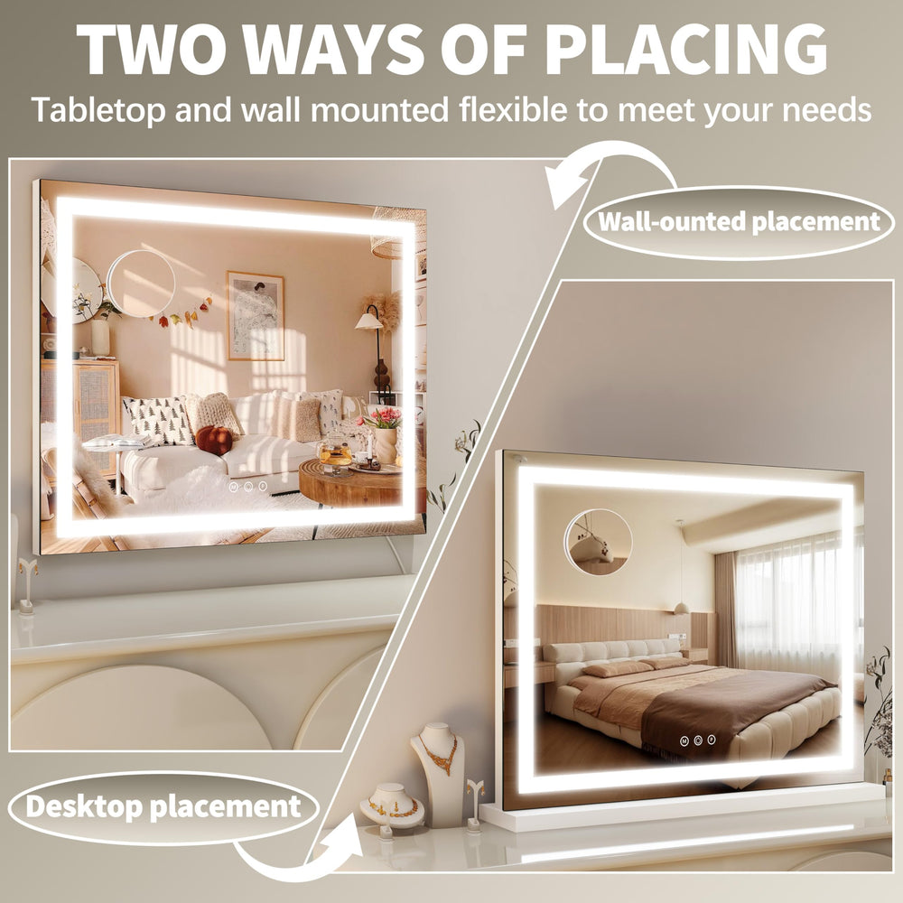FENNIO Miroir vanité mode lumière triple pour différentes ambiances maquillage