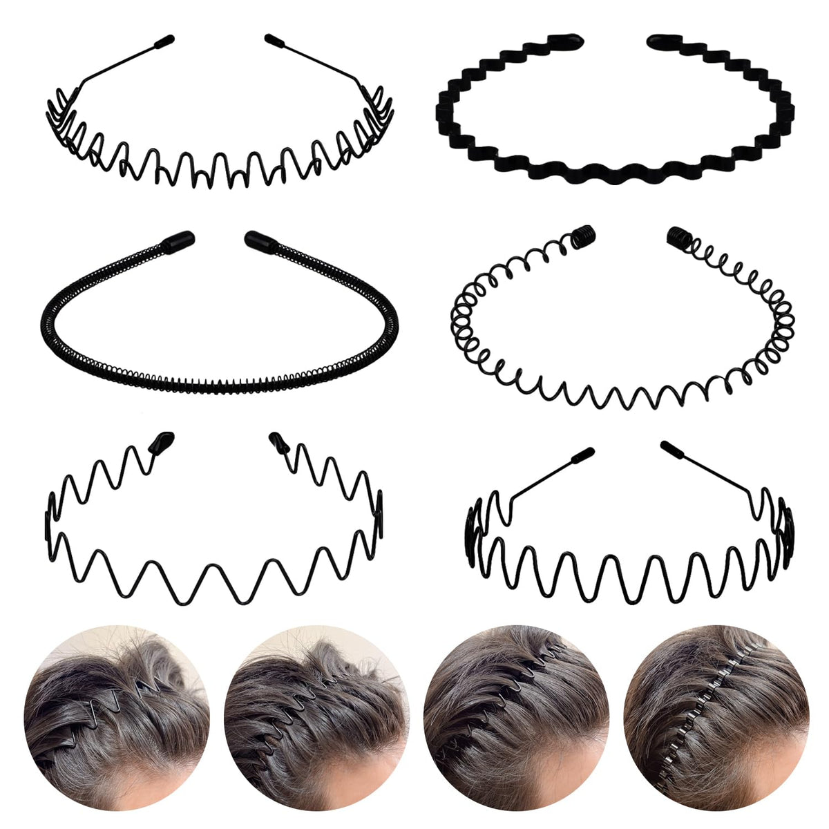 fenshine bandas metálicas para cabello: 6 estilos variados para diferentes looks
