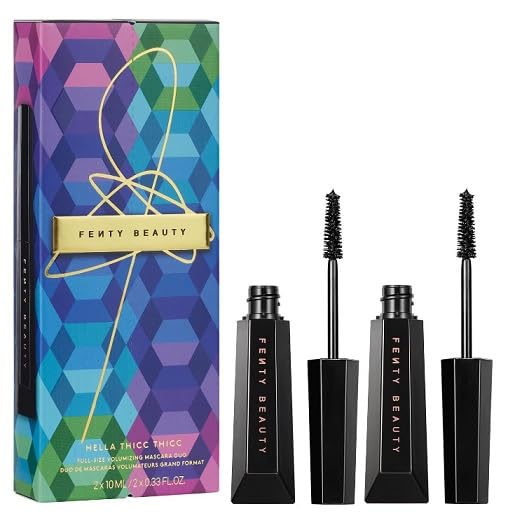 Máscara Hella Thicc Thicc de FENTY BEAUTY en dúo, volumen intenso para pestañas densas.