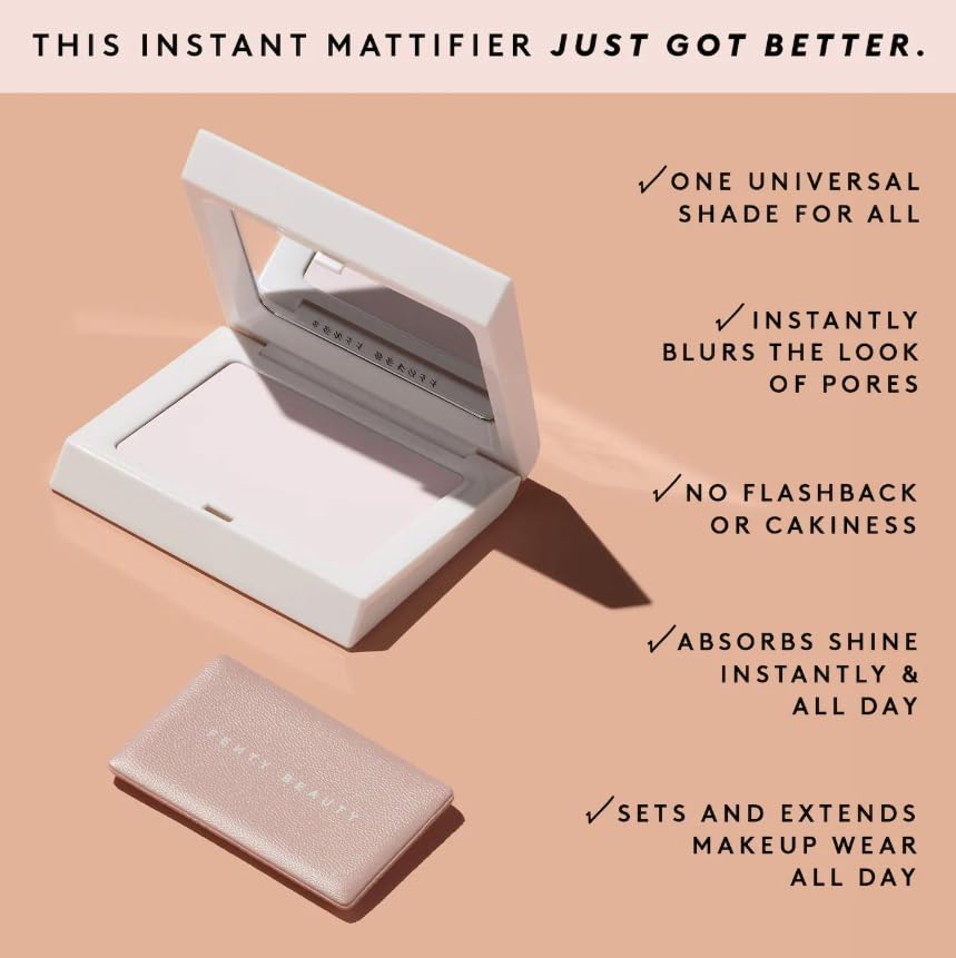 Fenty Beauty Invisimatte mini con empaque sin imanes, recargable y práctico