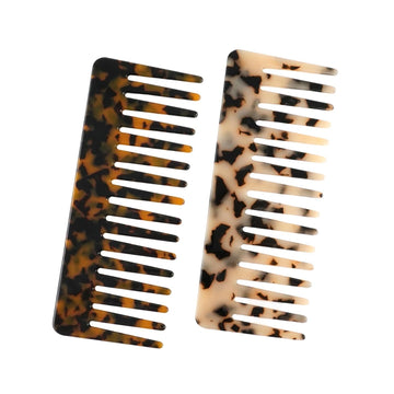 Fernfern peines de dientes amplios tortuga marfil: desenredo suave para cabellos gruesos