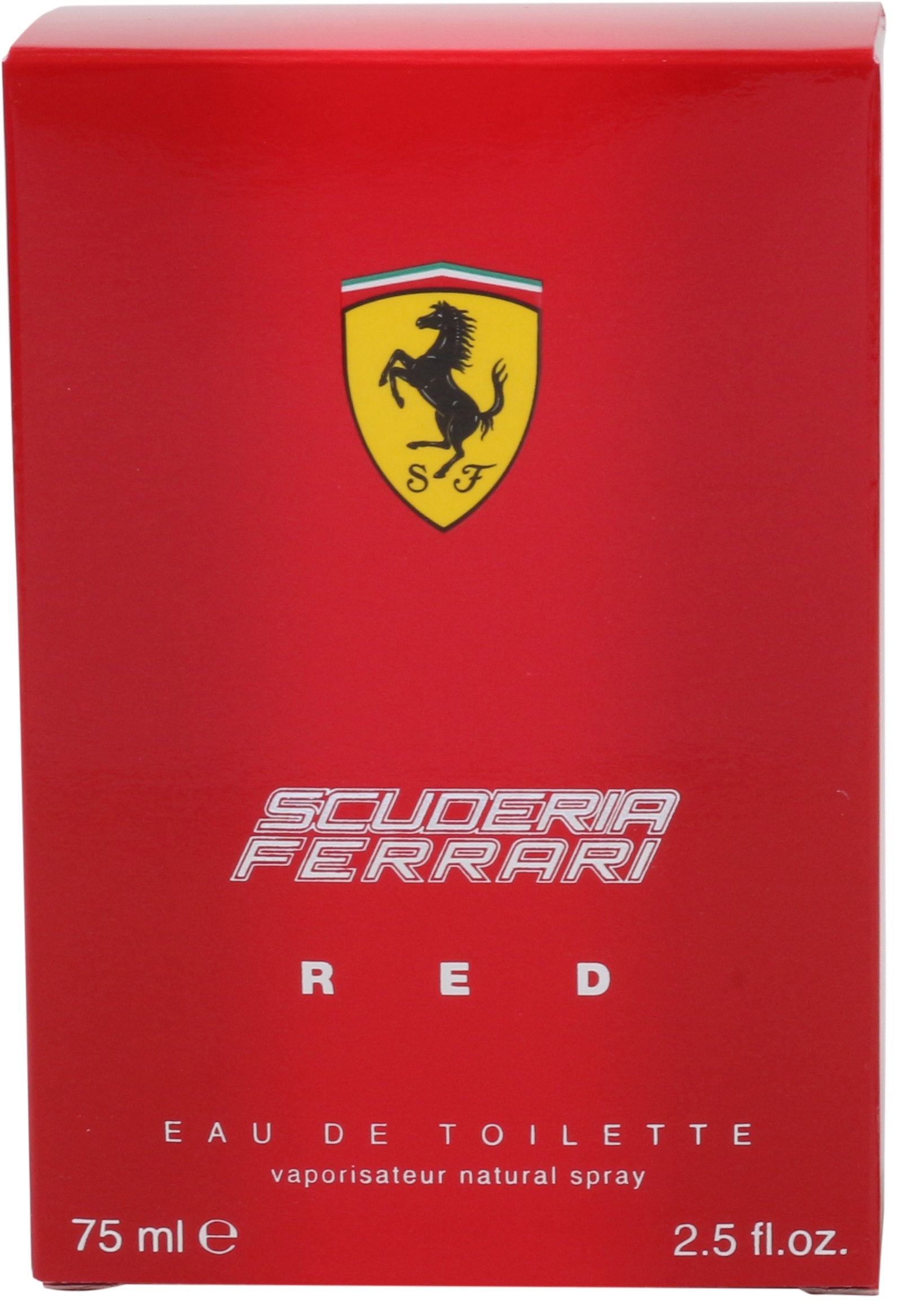 Etiqueta de Ferrari Scuderia Red que destaca la fragancia cítrica