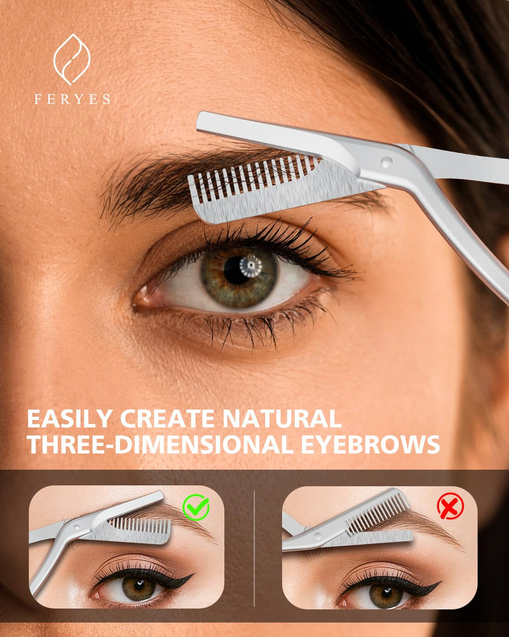 FERYES corte dos en uno ideal para cejas y contornos faciales.