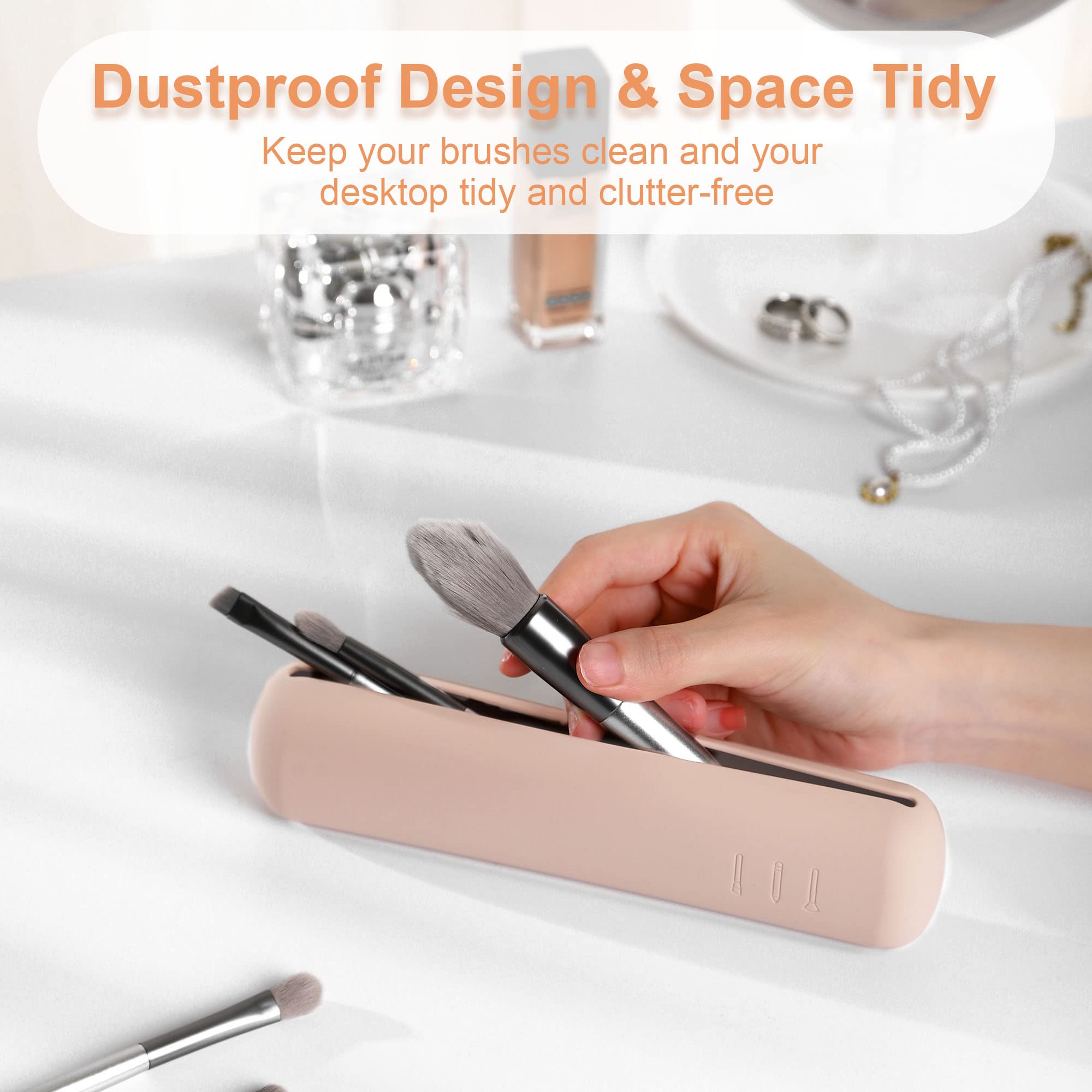 FERYES organizador de silicona para pinceles, material duradero y fácil de limpiar.