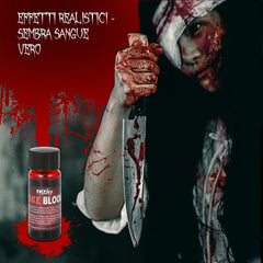 Festicy sangre falsa envase compacto, listo para retoques nocturnos