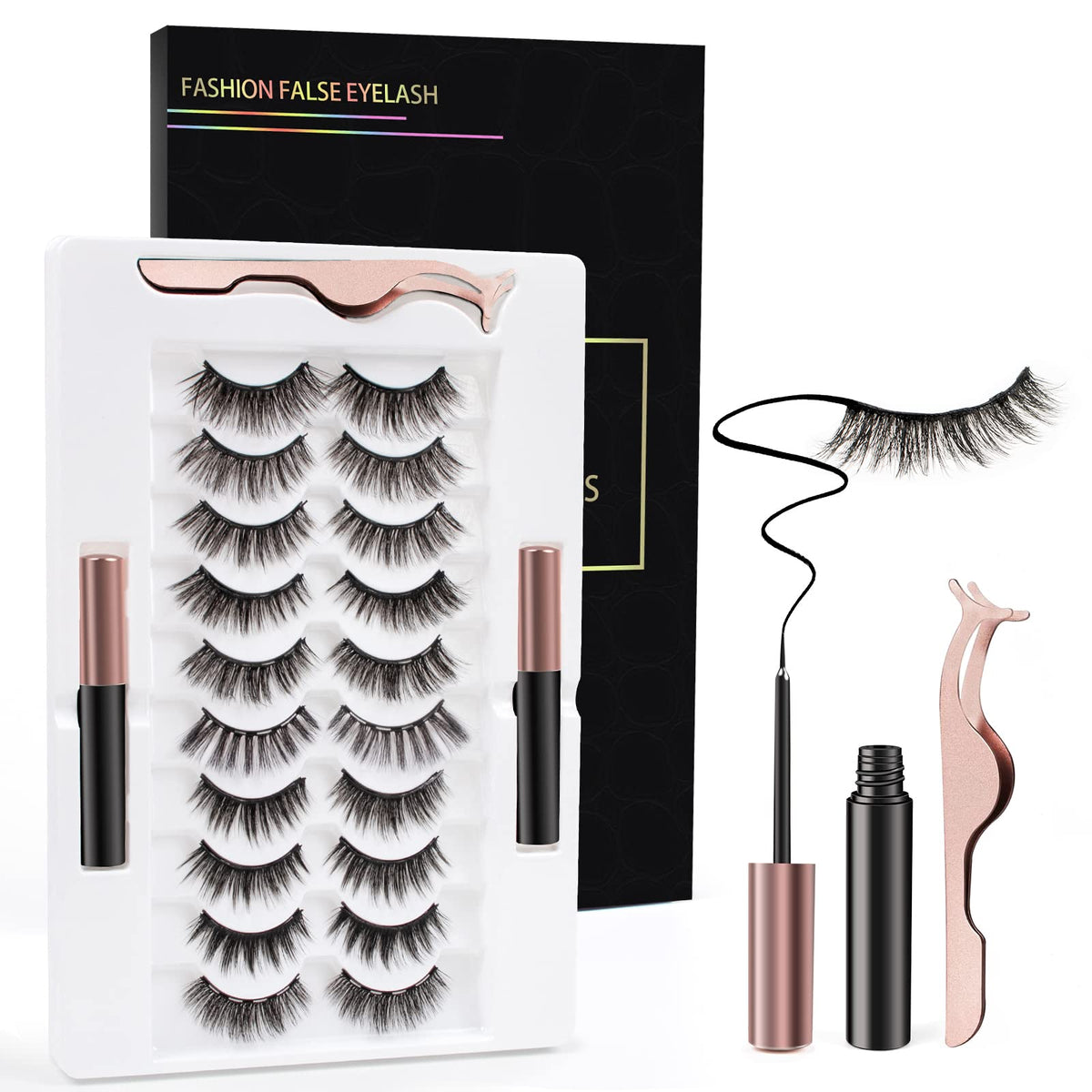 FEUHAISHI pestanas magneticas 3D: aspecto natural y reutilizables para uso diario.