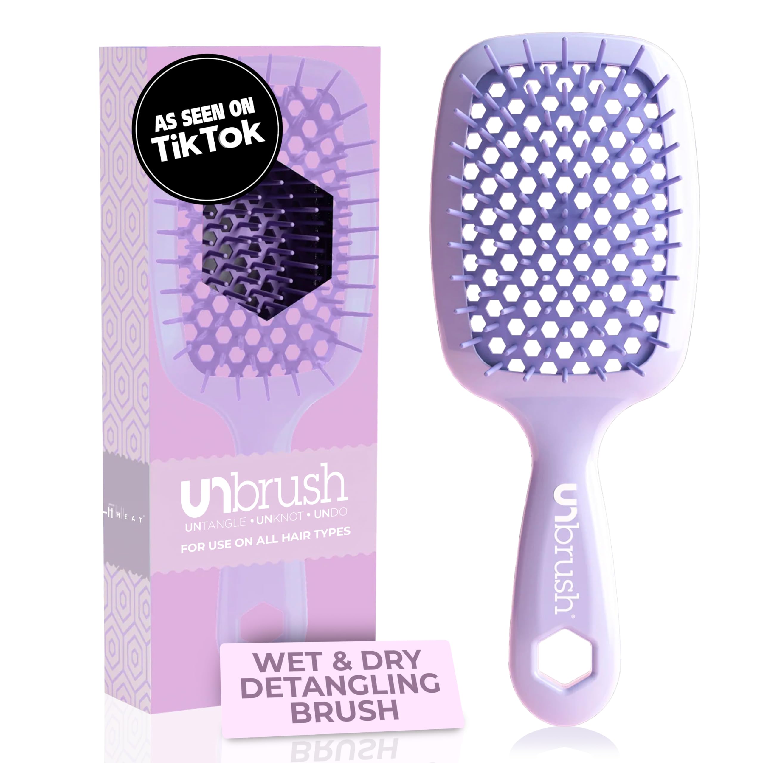 Cepillo UNbrush de FHI Heat con cerdas DuoFlex para deshacer nudos sin dolor.